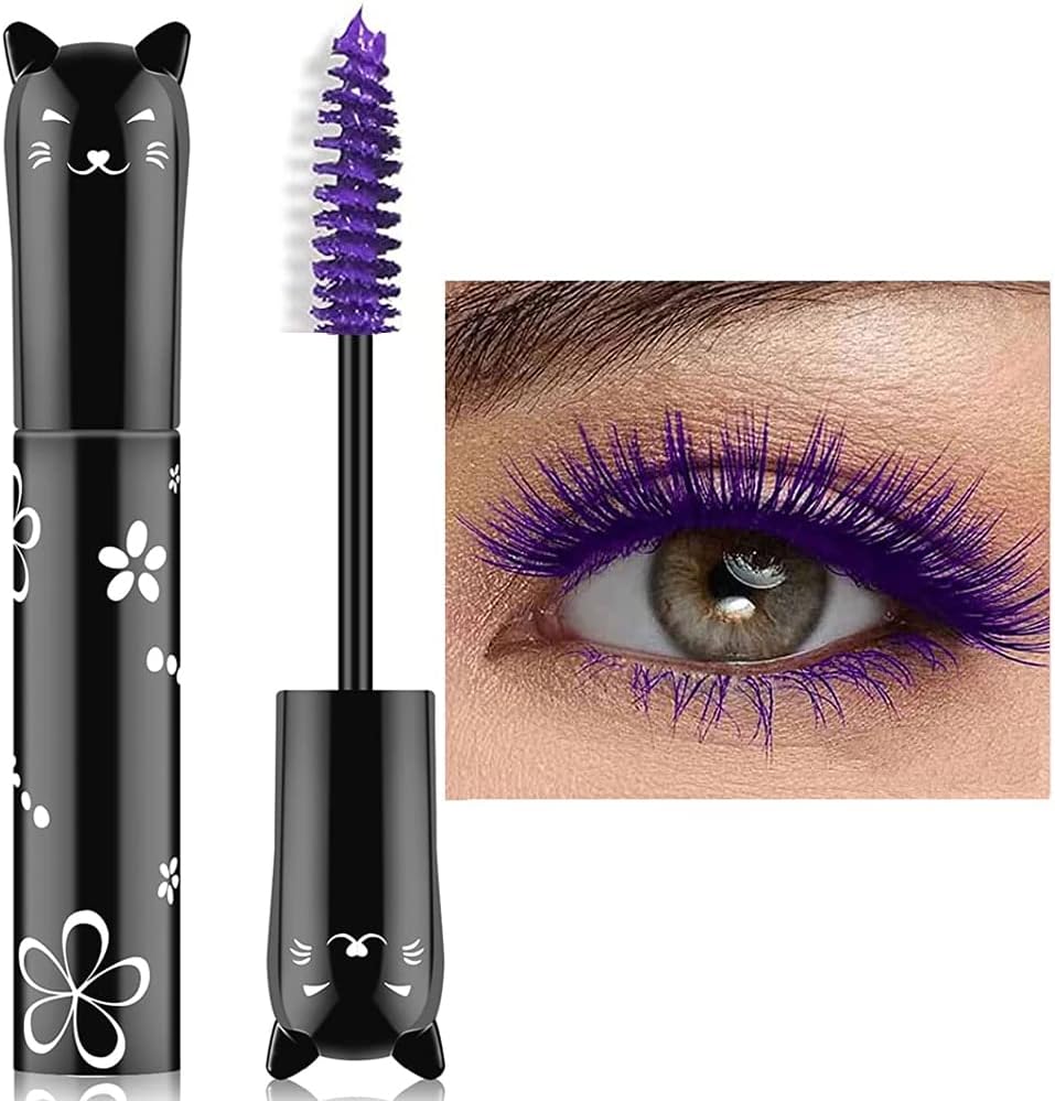 Colorful Mascara, Waterproof Long Lasting Thick Mascara/Rainbow Color 4D Silk Fiber Lash Charming Masacara (Pink)