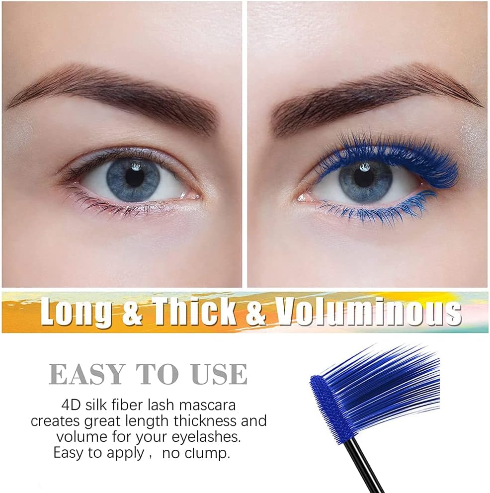 Colorful Mascara, Waterproof Long Lasting Thick Mascara/Rainbow Color 4D Silk Fiber Lash Charming Masacara (Pink)