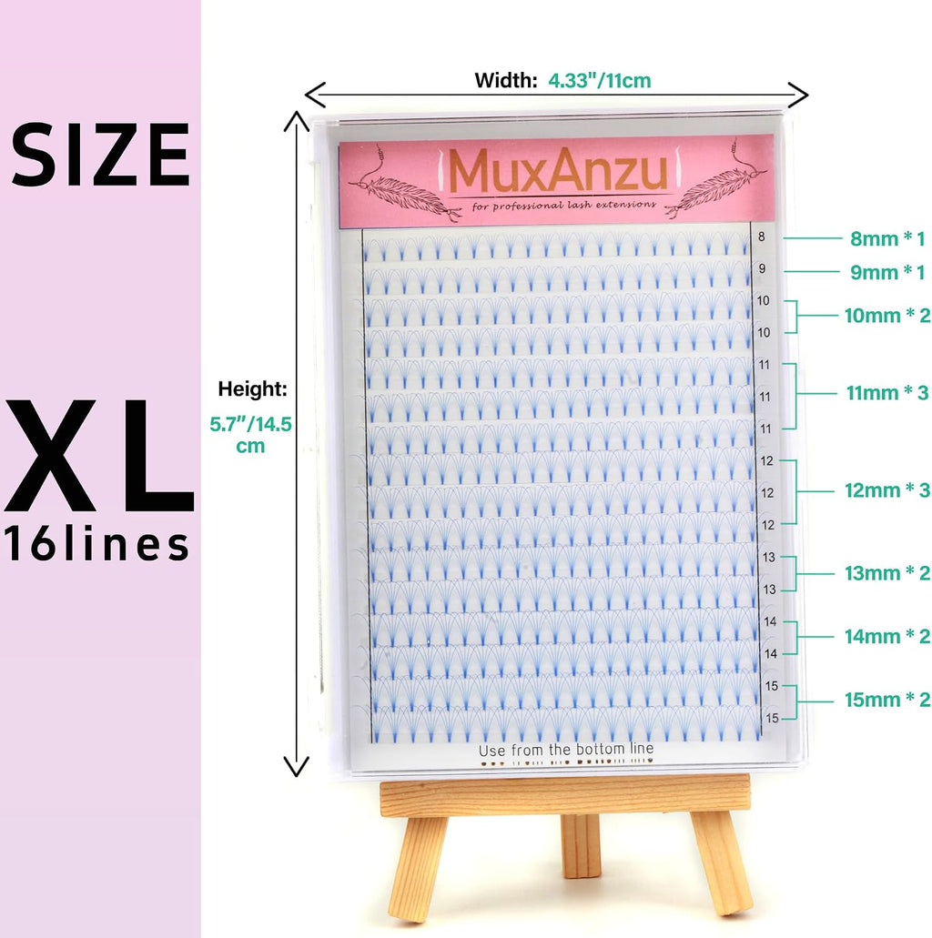 Colored Premade Fans Eyelash Extension Short Stem Volume Lash Extensions 5D Pink Blue Purple Brown 352 Clusters (Pink, 5D 0.10 C 8-15mm MIXED)