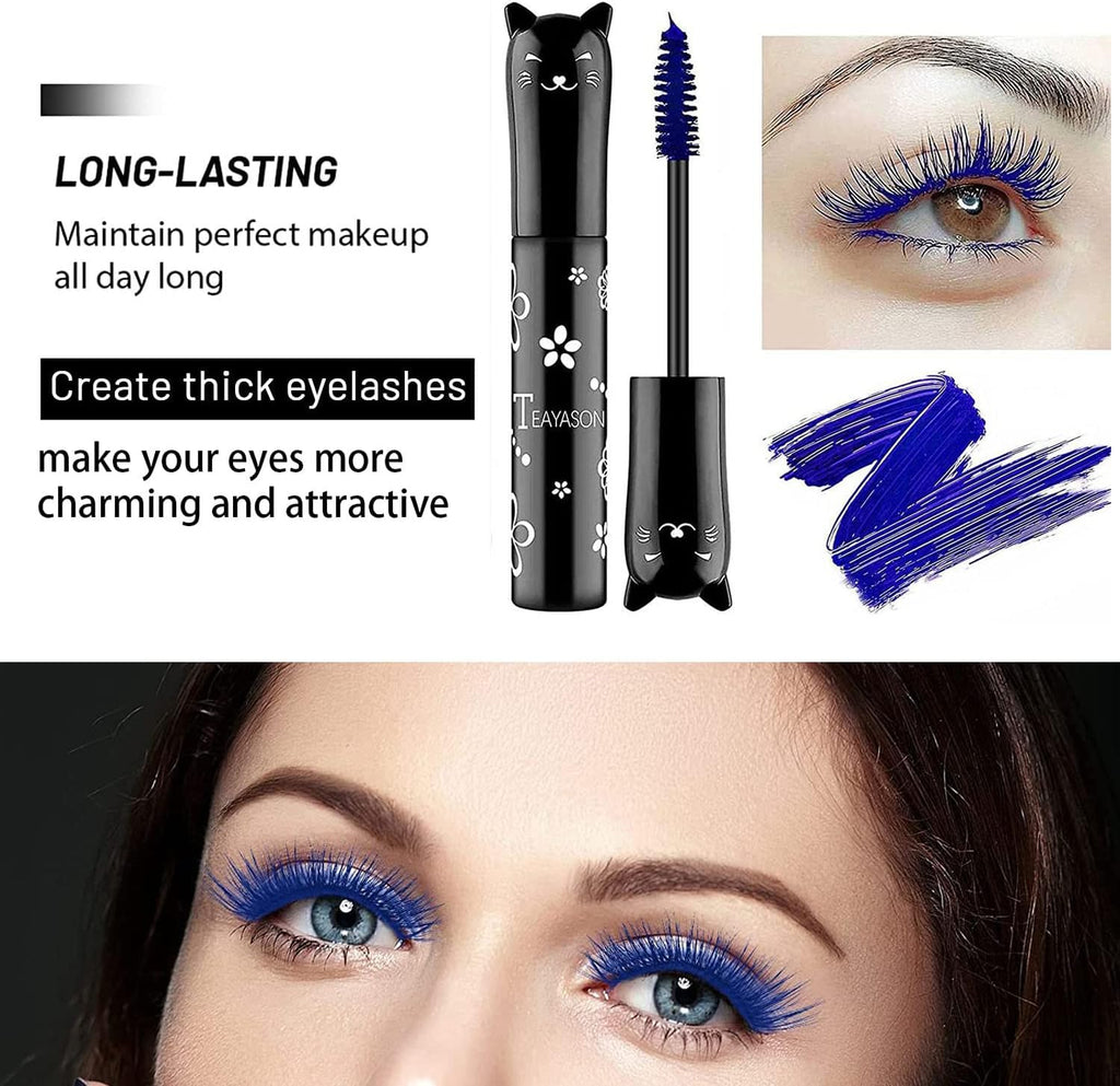 Colorful Mascara, Waterproof Long Lasting Thick Mascara/Rainbow Color 4D Silk Fiber Lash Charming Masacara (Pink)