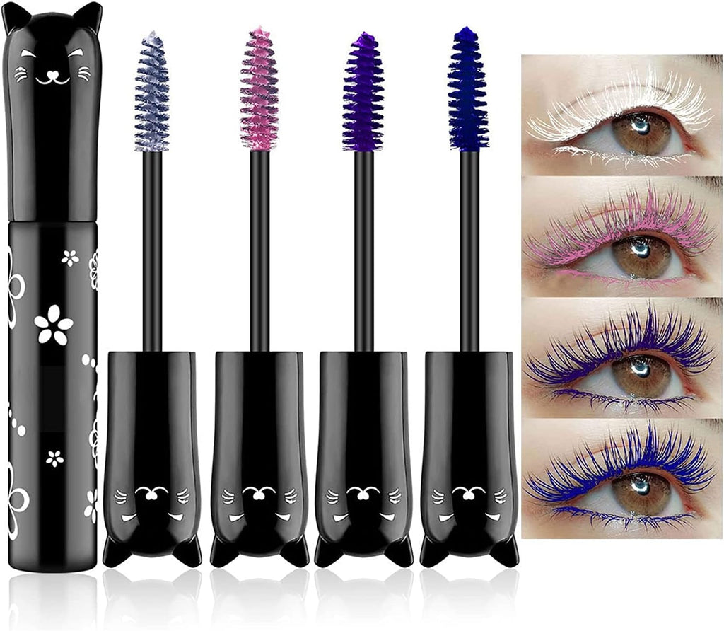 Colorful Mascara, Waterproof Long Lasting Thick Mascara/Rainbow Color 4D Silk Fiber Lash Charming Masacara (Pink)