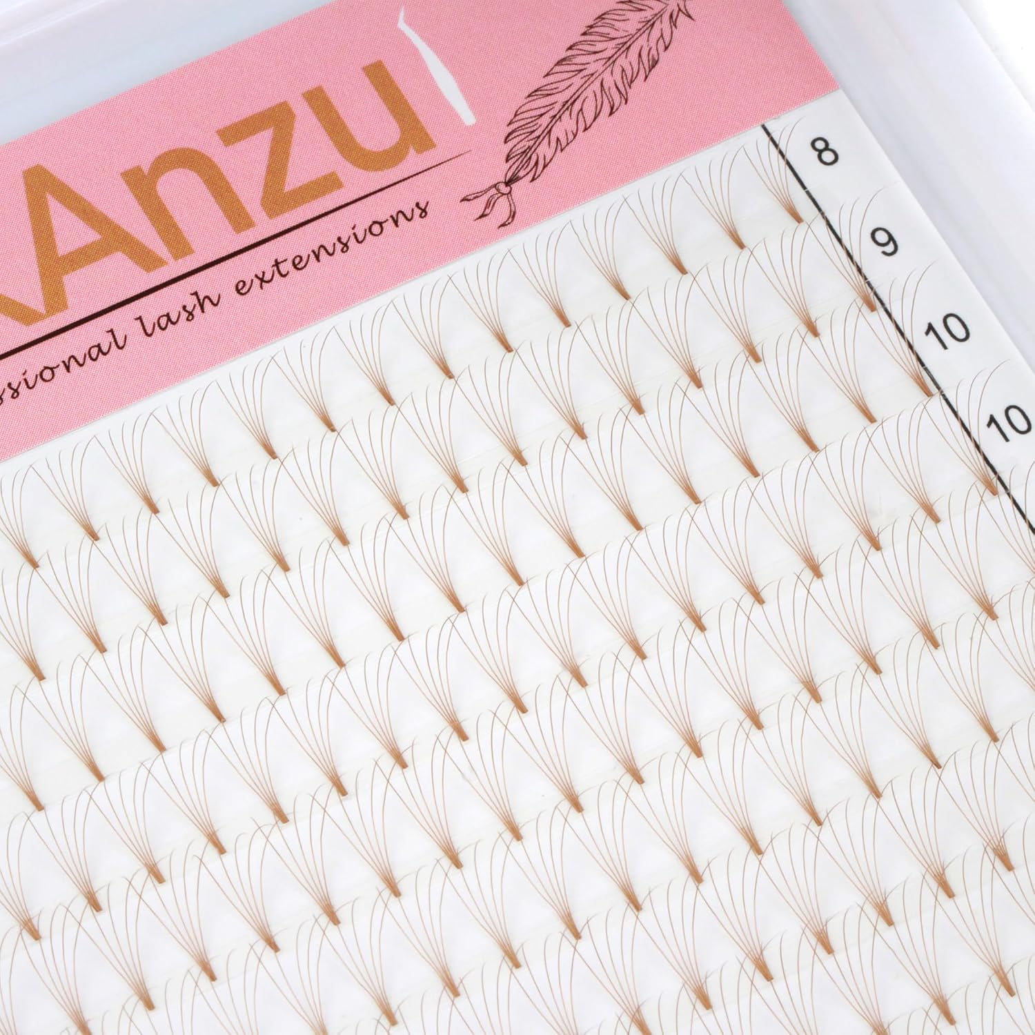 Colored Premade Fans Eyelash Extension Short Stem Volume Lash Extensions 5D Pink Blue Purple Brown 352 Clusters (Pink, 5D 0.10 C 8-15mm MIXED)