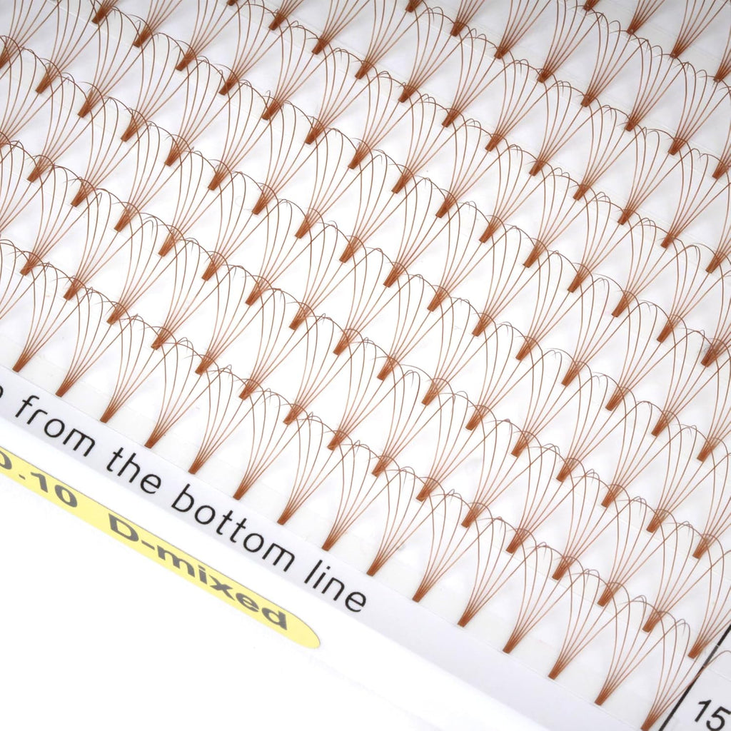 Colored Premade Fans Eyelash Extension Short Stem Volume Lash Extensions 5D Pink Blue Purple Brown 352 Clusters (Pink, 5D 0.10 C 8-15mm MIXED)