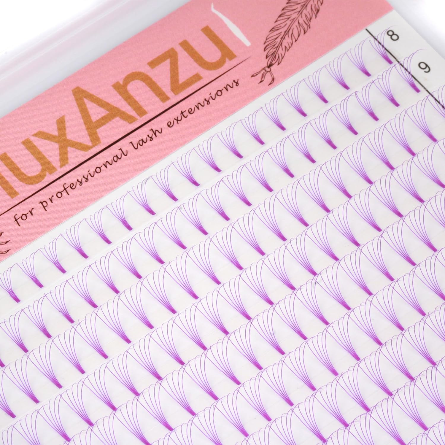 Colored Premade Fans Eyelash Extension Short Stem Volume Lash Extensions 5D Pink Blue Purple Brown 352 Clusters (Pink, 5D 0.10 C 8-15mm MIXED)