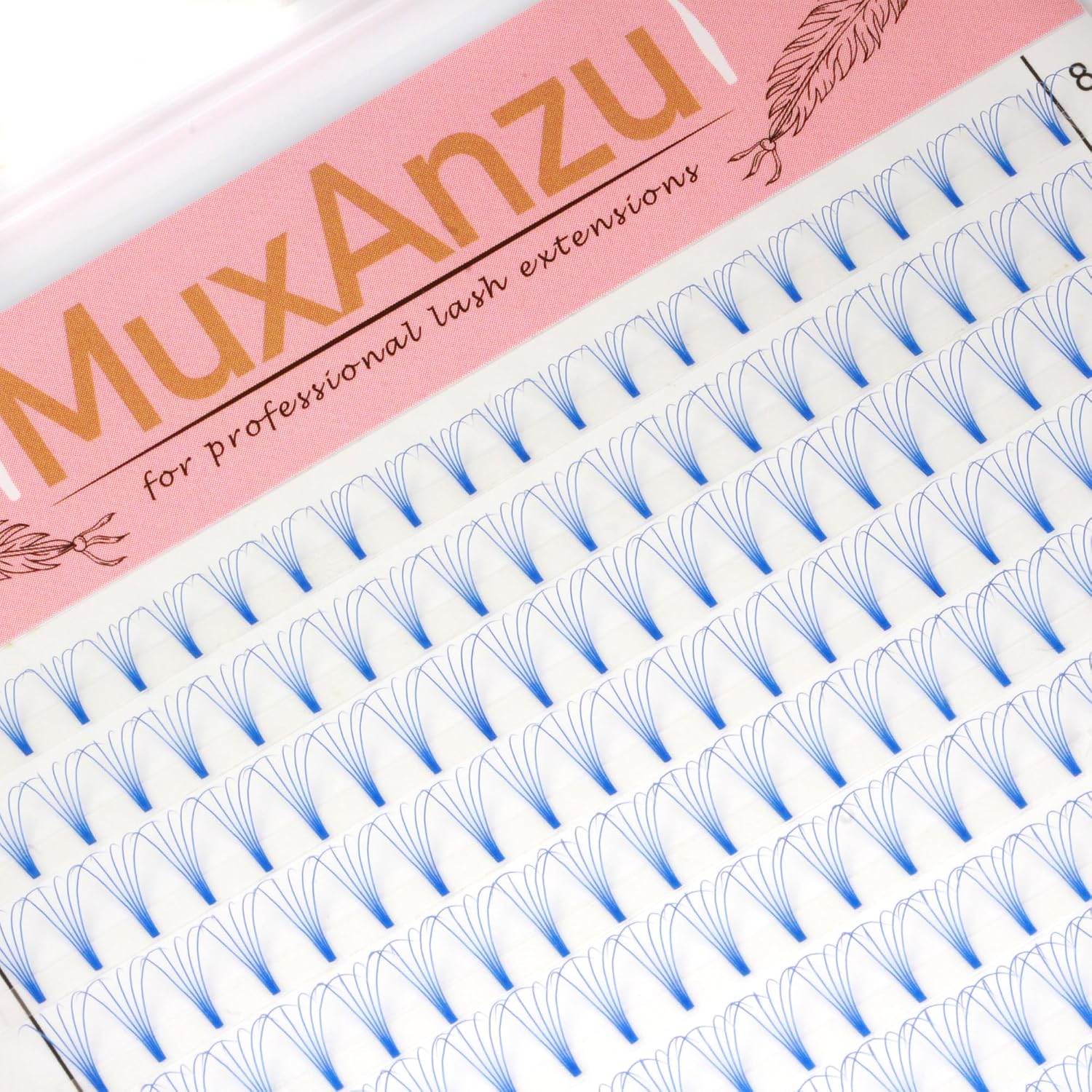 Colored Premade Fans Eyelash Extension Short Stem Volume Lash Extensions 5D Pink Blue Purple Brown 352 Clusters (Pink, 5D 0.10 C 8-15mm MIXED)