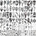 72 Sheets Tiny Temporary Tattoos Stickers, Fake Tattoos That Look Real And Last Long, Halloween Tattoos Include Black Scary Wolf Lion Tiger Skeleton Skull Tattoos Temporary Tattoo